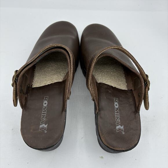 Romika‎ Mule Clogs Womens Size US 10.5 EU 42 Brown Adj Rotate Strap Platform - Picture 7 of 11